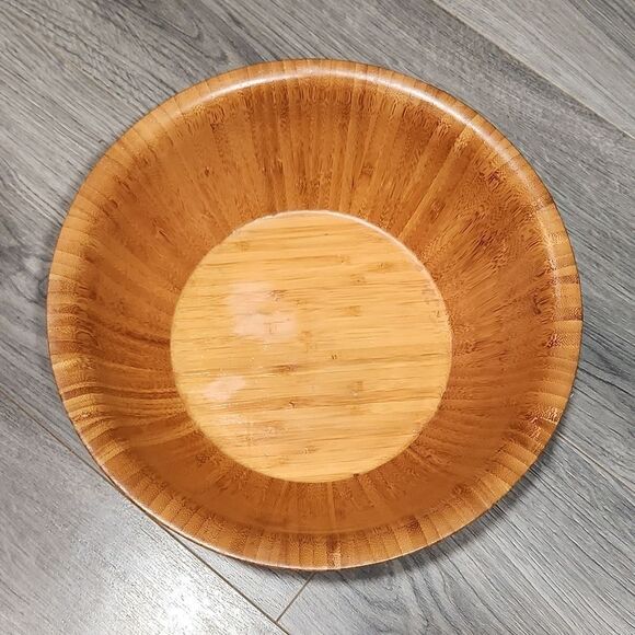 Japanese Artist Signed Bamboo LG Wooden Bowl - Picture 2 of 6